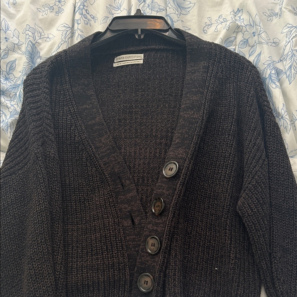 Urban Outfitters Charcoal Button-Up Cardigan